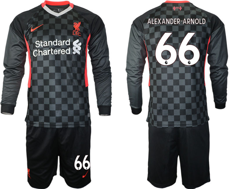 Men 2021 Liverpool away long sleeves #66 soccer jerseys